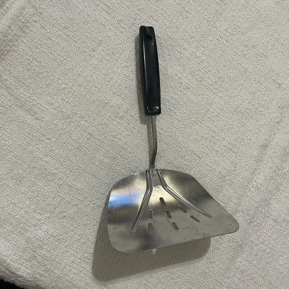 Vintage Foley Wide‎ Slotted Curved Stainless Large Spatula Turner Flipper USA